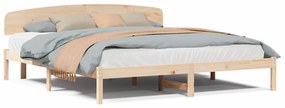 vidaXL Σκελετός Κρεβατιού Καφέ 200 x 200 cm Μασίφ ξύλο πεύκου