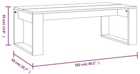 Τραπεζάκι Σαλονιού Μαύρο 102 x 50 x 35 εκ. από Επεξεργ. Ξύλο - Μαύρο