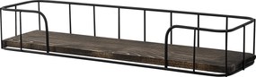 Ράφι Τοίχου Μαύρο / Σκούρα Καρυδιά SYRINGA 60x15x10
