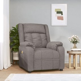 vidaXL Πολυθρόνα Μασάζ Taupe Υφασμάτινη