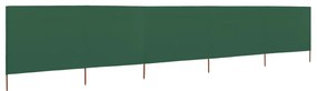 vidaXL Προστατευτικό Αέρα με 5 Πάνελ Πράσινο 600 x 80 εκ. Υφασμάτινο