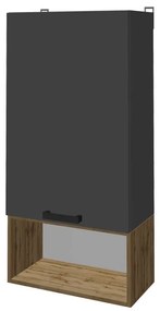 Σύνθετο σαλονιού Poelfy ανθρακί - oak 170x37,5x42 εκ. 170x37.5x42 εκ.