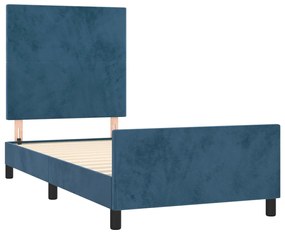 vidaXL Πλαίσιο Κρεβατιού με Κεφαλάρι Σκ. Μπλε 80x200 εκ. Βελούδινο
