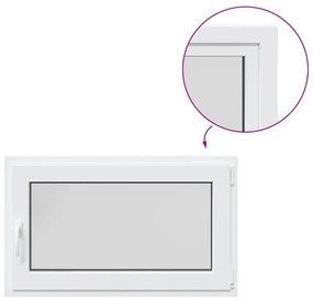 vidaXL Παράθυρο Υπογείου "RISOR" 100x60 εκ. Ανακλινόμενο & Περιστρεφόμενο DIN Δεξιό Λευκό