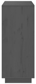 Συρταριέρα Γκρί 70 x 34 x 80 εκ. από Μασίφ Ξύλο Πεύκου - Γκρι