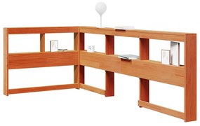 βιβλιοθήκη κεφαλάρι σε σχήμα L Καφέ Κεριού 90 εκ. Ξύλο Πεύκου