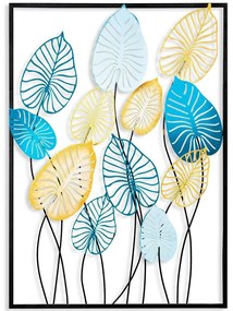 Διακοσμητικό Τοίχου Atmi 930DYU1180 50x70cm Blue-Yellow Wallity Μέταλλο