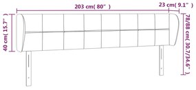 Κεφαλάρι με Πτερύγια Σκούρο Γκρι 203 x 23 x 78/88εκ. Υφασμάτινο 3117167