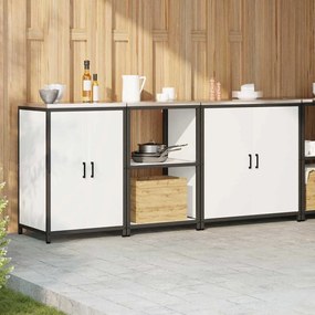 vidaXL Σετ Αποθήκευσης Κουζίνας με ράφι 3 pcs Λευκό 210 x 50 x 92 εκ