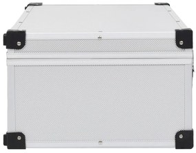 vidaXL Βαλίτσα Μεταφοράς για 80 CD Ασημί από Αλουμίνιο και ABS