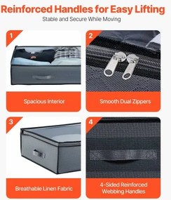 VEVOR Under Bed Storage 90L Stackable Shoe Organization Box with Clear Lid 2Pack