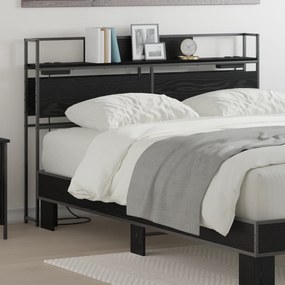 vidaXL Κεφαλάρι Αποθήκης Μαύρη δρυς 135 cm Επεξεργασμένο ξύλο
