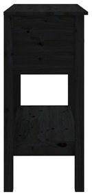Τραπέζι Κονσόλα Μαύρος 75x35x75 εκ. από Μασίφ Ξύλο Πεύκου - Μαύρο