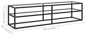 ΈΠΙΠΛΟ ΤΗΛΕΟΡΑΣΗΣ ΜΑΥΡΟ 160 X 40 X 40 ΕΚ. ΜΕ ΨΗΜΕΝΟ ΓΥΑΛΙ 322867