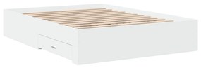 vidaXL Πλαίσιο Κρεβατιού με Συρτάρια Λευκό 120x190 εκ Επεξεργ. Ξύλο