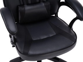 Καρέκλα gaming Mandeville 231, Μαύρο, 120x66x67cm, 17 kg, Με ρόδες, Με μπράτσα, Μηχανισμός καρέκλας: Κλίση | Epipla1.gr