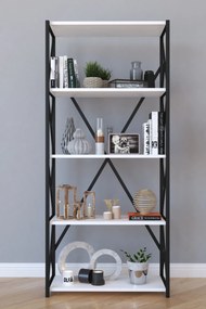 Μεταλλική βιβλιοθήκη με 5 ράφια Λευκό 70x34x157 cm