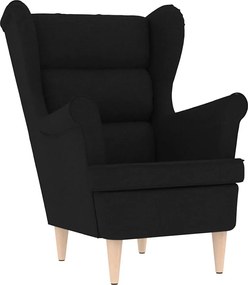 vidaXL Μπερζέρα Μαύρη Υφασμάτινη με Υποπόδιο