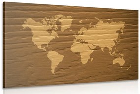 Εικόνα καφέ παγκόσμιου χάρτη - 90x60
