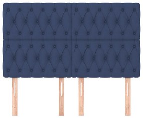 vidaXL Κεφαλάρια Κρεβατιού 4 τεμ. Μπλε 72x7x78/88 εκ. Υφασμάτινο
