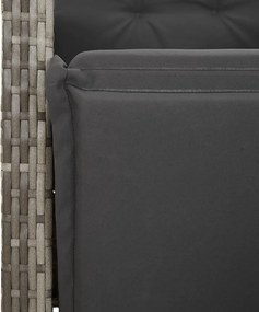 vidaXL Σετ Τραπεζαρίας Κήπου 7 τεμ. Γκρι Συνθ. Ρατάν με Μαξιλάρια