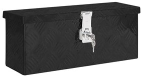 vidaXL Κουτί Αποθήκευσης Μαύρο 50 x 15 x 20,5 εκ. από Αλουμίνιο