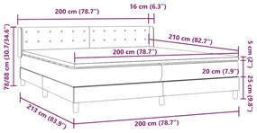 Κρεβάτι Boxspring με Στρώμα Μαύρο 200x210 εκ. Βελούδινο - Μαύρο