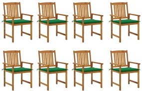 3078171 vidaXL Καρέκλες Κήπου 8 τεμ. από Μασίφ Ξύλο Ακακίας με Μαξιλάρια Πράσινο, 1 Τεμάχιο