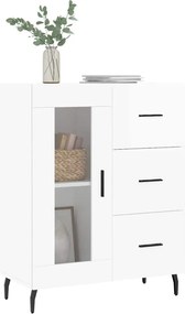 vidaXL Ντουλάπι Γυαλιστερό Λευκό 69,5x34x90 εκ. Επεξεργασμένο Ξύλο