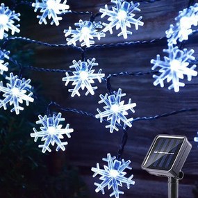 LED Ηλιακά Φωτάκια Εξωτερικού Χώρου Χιονονιφάδες 18779-55