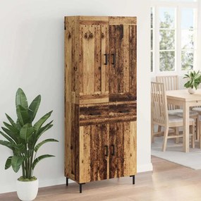 vidaXL Highboard με συρτάρι 2 pcs Παλιό Ξύλο Επεξεργασμένο ξύλο