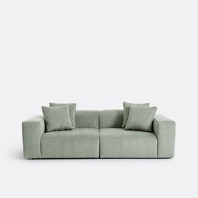 Καναπές 3 θέσεων από λεπτό ριγέ βελούδο, LIORA