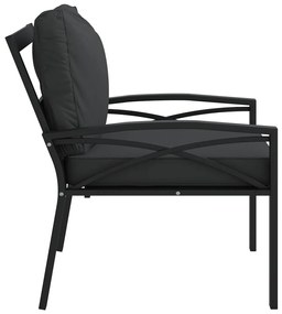 vidaXL Καρέκλα Κήπου 68 x 76 x 79 εκ. Ατσάλινη με Γκρι Μαξιλάρια