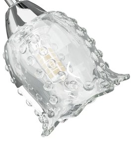 Φωτιστικό Οροφής με Γυάλινα Καπέλα Λουλουδιών για 4 Φώτα LED G9 - Διαφανές