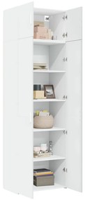 vidaXL Ραφιέρα με Ντουλάπια Λευκή 70x42,5x225 εκ. Επεξεργασμένο Ξύλο
