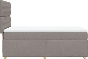 vidaXL Κρεβάτι Boxspring με Στρώμα Taupe 100 x 200 εκ. Υφασμάτινο