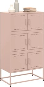 vidaXL Ντουλάπι Ροζ 68,5x38,5x123,5 εκ. από Ατσάλι