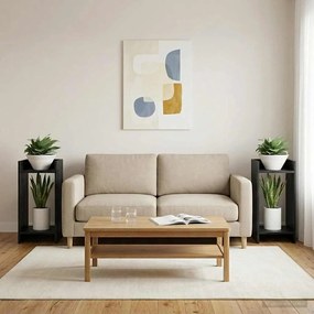 vidaXL Βάση φυτών Μαύρη Δρυς 30 x 30 x 60 cm
