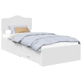 vidaXL Σκελετός Κρεβατιού Λευκό 90 x 190 cm Επεξεργασμένο ξύλο