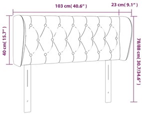 Κεφαλάρι με Πτερύγια Μαύρο 103x23x78/88 εκ. Βελούδινο 3117524