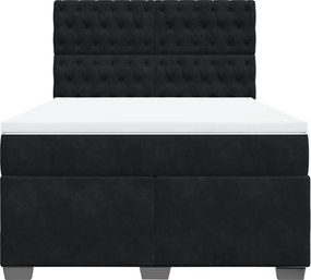 vidaXL Κρεβάτι Boxspring με Στρώμα Μαύρο 160x200 εκ. Βελούδινο