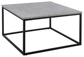 Τραπεζάκι Σαλονιού Texas ΕΜ745 80x80x45cm Black-Cement Mdf, Metal