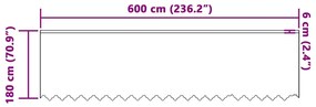 vidaXL Κουρτίνες με κουρτίνες Λευκό 600 x 180 εκ Πολυεστέρας
