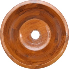 vidaXL Νιπτήρας Ø40 x 20 εκ. από Μασίφ Ξύλο Teak