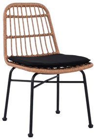 Καρέκλα Κήπου ArteLibre AFRANIUS Φυσικό/Μαύρο Rattan/Μέταλλο 47x50x85cm-14510059