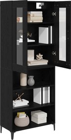 vidaXL Highboard Μαύρη Οξυά 69,5 x 34 x 180 εκ. Επεξεργασμένο ξύλο