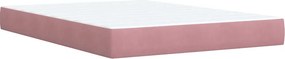 vidaXL Κρεβάτι Boxspring με Στρώμα Ροζ 140x190 εκ. Βελούδινο
