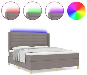 vidaXL Στρώμα με Κρεβάτι & LED Ταμπακιού 180x200 εκ Καπιτονέ