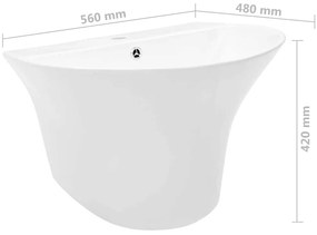 vidaXL Λεκάνη Λευκό 56 x 48 x 42 εκ. Γυαλιστερή Κεραμική