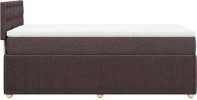 vidaXL Κρεβάτι Boxspring με Στρώμα Σκούρο Καφέ 90x190 εκ. Υφασμάτινο